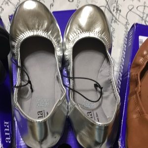 A.N.A Joy Silver Slip On Shoes - NIB!